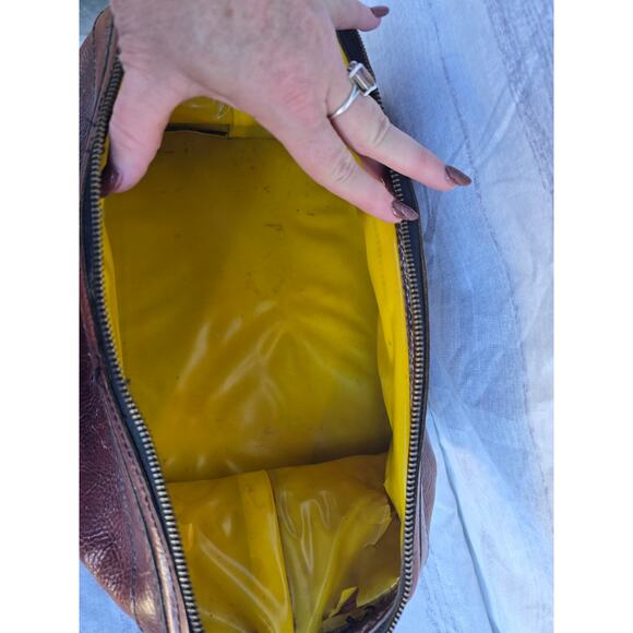 Vintage Bosca Utili-Kit Leather Travel Kit Bag Genuine Leather Brown - Picture 6 of 6